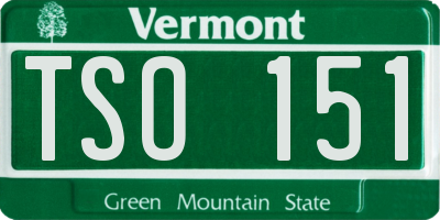 VT license plate TSO151