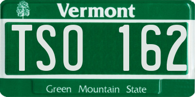VT license plate TSO162