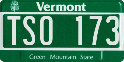 VT license plate TSO173
