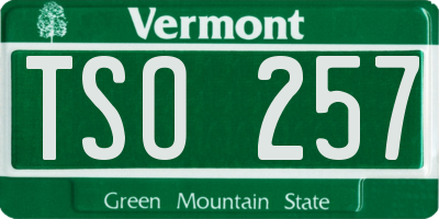 VT license plate TSO257