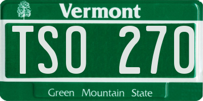 VT license plate TSO270