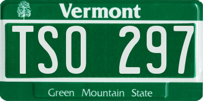 VT license plate TSO297