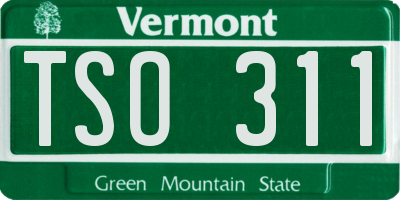 VT license plate TSO311