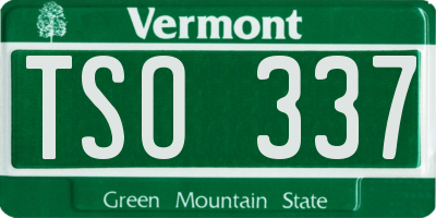 VT license plate TSO337