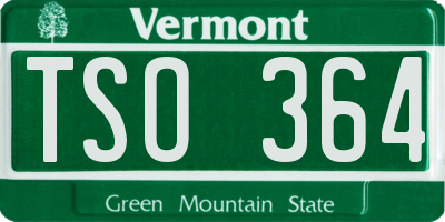 VT license plate TSO364