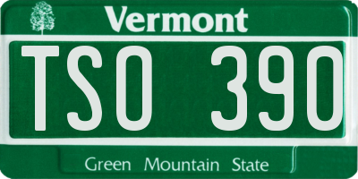 VT license plate TSO390