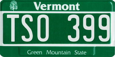 VT license plate TSO399