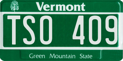 VT license plate TSO409