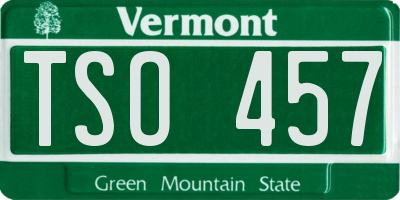 VT license plate TSO457