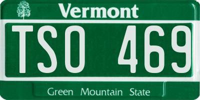 VT license plate TSO469