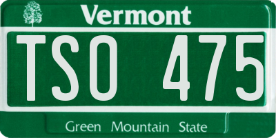 VT license plate TSO475