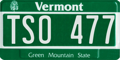 VT license plate TSO477