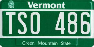 VT license plate TSO486