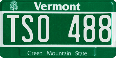VT license plate TSO488