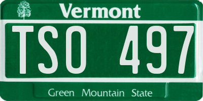 VT license plate TSO497