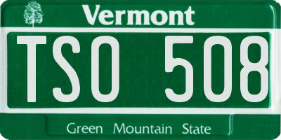 VT license plate TSO508