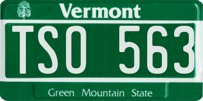 VT license plate TSO563