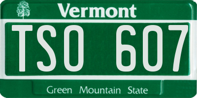 VT license plate TSO607