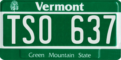 VT license plate TSO637