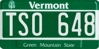 VT license plate TSO648
