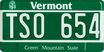 VT license plate TSO654