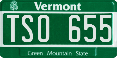 VT license plate TSO655