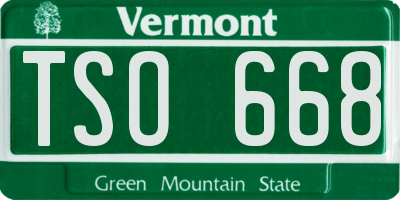 VT license plate TSO668