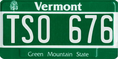 VT license plate TSO676