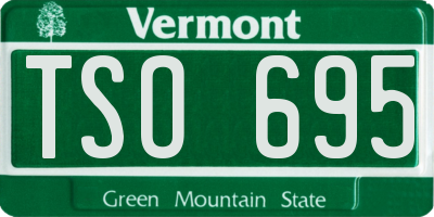VT license plate TSO695