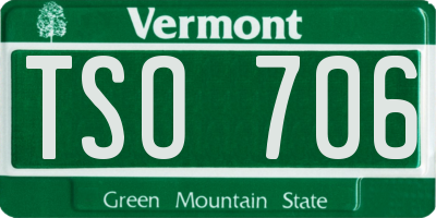 VT license plate TSO706
