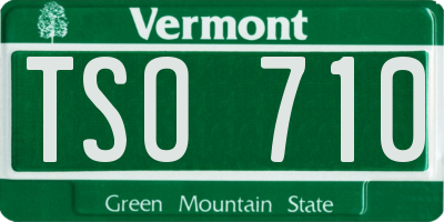 VT license plate TSO710