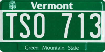 VT license plate TSO713