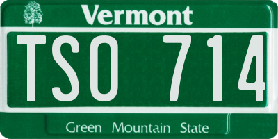 VT license plate TSO714