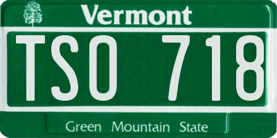 VT license plate TSO718