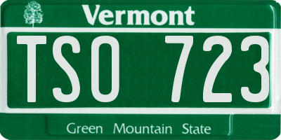 VT license plate TSO723