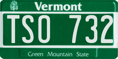 VT license plate TSO732