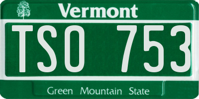 VT license plate TSO753