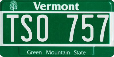 VT license plate TSO757