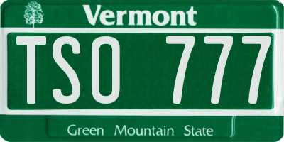 VT license plate TSO777