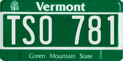 VT license plate TSO781