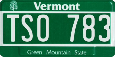 VT license plate TSO783