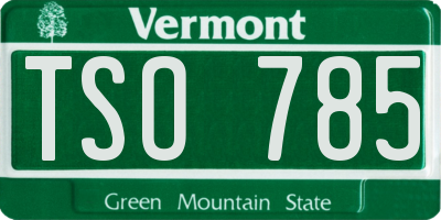 VT license plate TSO785