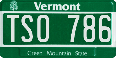 VT license plate TSO786