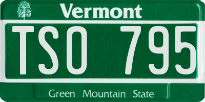 VT license plate TSO795