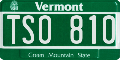 VT license plate TSO810
