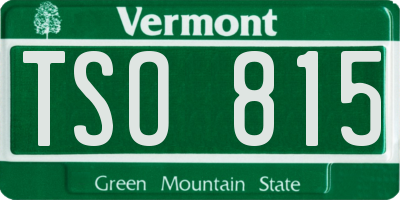 VT license plate TSO815