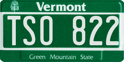VT license plate TSO822