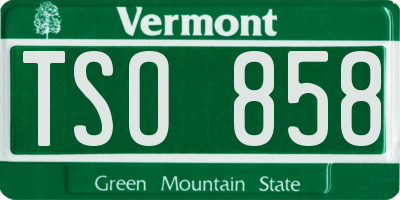 VT license plate TSO858