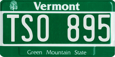 VT license plate TSO895