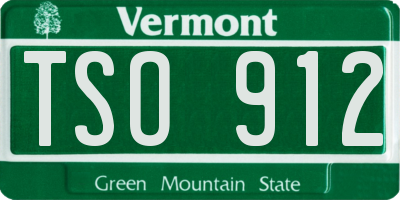 VT license plate TSO912